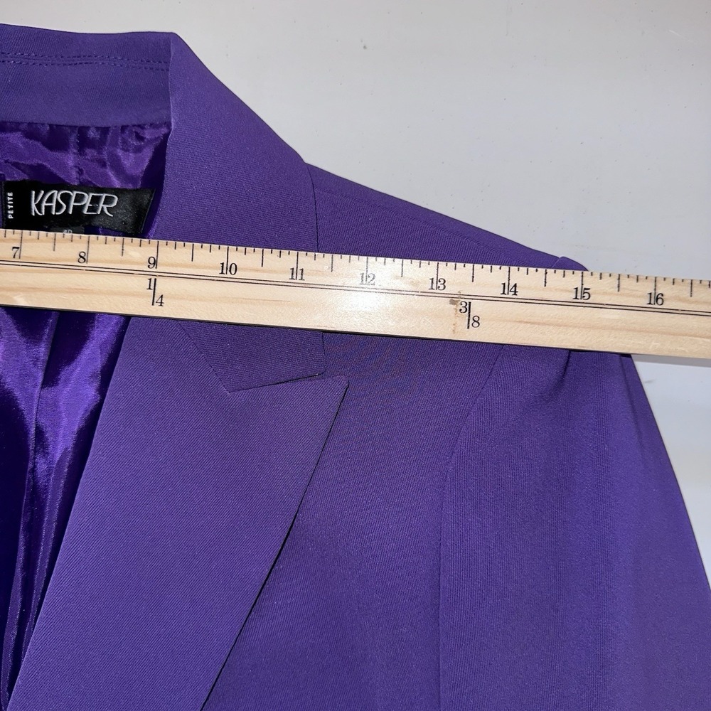 NWT Kasper Petite Blazer Jacket Sz 4P Deep Purple One Button Business Casual - Picture 7 of 12